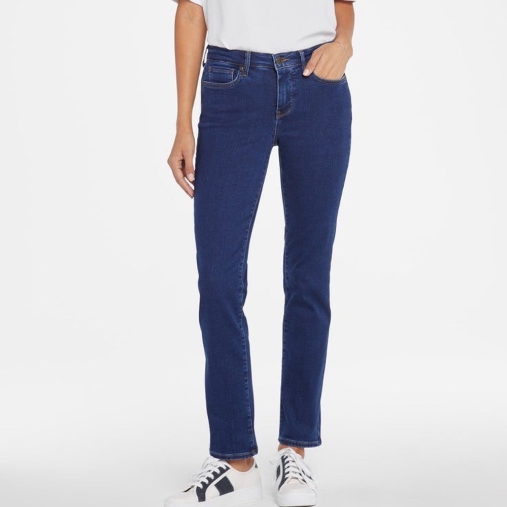 NYDJ Sheri High Rise Slim Straight Jeans Opera Blue 2P New With Tags